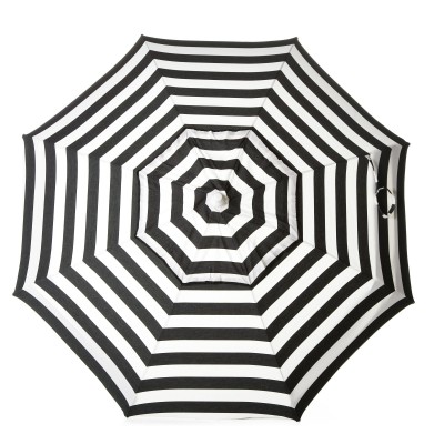 DestinationGear Italian 6' Umbrella Acrylic Stripes Black and White Beach Pole   555145426